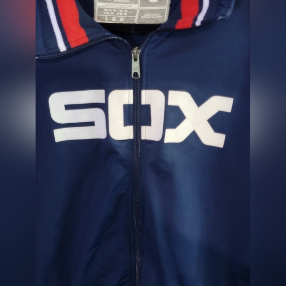 Nike Men's White Sox Vintage Navy and Red Track Jacket Size Large - Picture 3 of 5